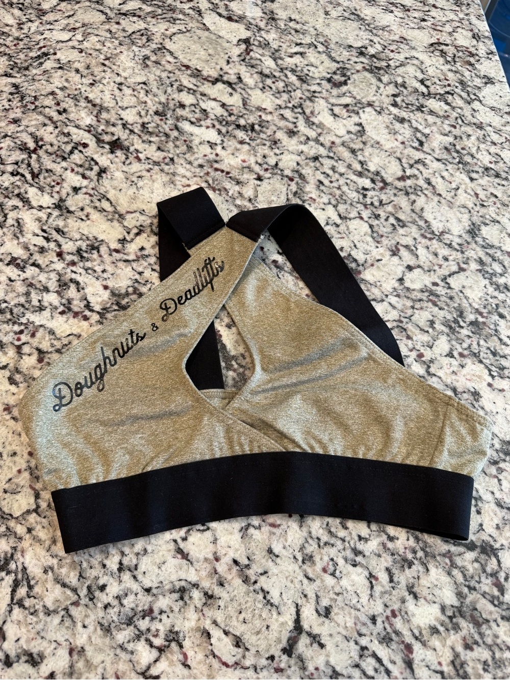 Doughnuts & deadlifts Sports Bra small